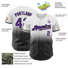 Charger l&#39;image dans la galerie, Custom White Pinstripe Purple-Black Authentic Fade Fashion Baseball Jersey
