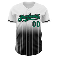 Charger l&#39;image dans la galerie, Custom White Pinstripe Kelly Green-Black Authentic Fade Fashion Baseball Jersey
