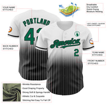 Charger l&#39;image dans la galerie, Custom White Pinstripe Kelly Green-Black Authentic Fade Fashion Baseball Jersey
