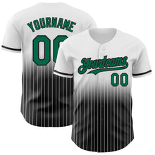 Charger l&#39;image dans la galerie, Custom White Pinstripe Kelly Green-Black Authentic Fade Fashion Baseball Jersey
