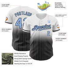 Charger l&#39;image dans la galerie, Custom White Pinstripe Light Blue-Black Authentic Fade Fashion Baseball Jersey
