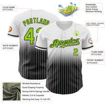 Charger l&#39;image dans la galerie, Custom White Pinstripe Neon Green-Black Authentic Fade Fashion Baseball Jersey
