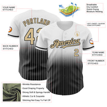 Charger l&#39;image dans la galerie, Custom White Pinstripe Vegas Gold-Black Authentic Fade Fashion Baseball Jersey
