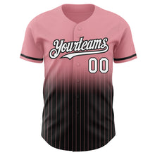 Charger l&#39;image dans la galerie, Custom Medium Pink Pinstripe White-Black Authentic Fade Fashion Baseball Jersey
