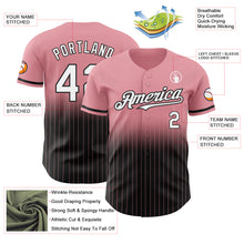 Charger l&#39;image dans la galerie, Custom Medium Pink Pinstripe White-Black Authentic Fade Fashion Baseball Jersey
