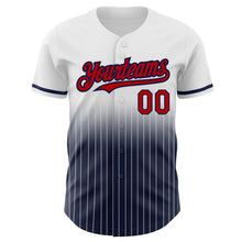 Charger l&#39;image dans la galerie, Custom White Pinstripe Red-Navy Authentic Fade Fashion Baseball Jersey
