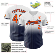 Charger l&#39;image dans la galerie, Custom White Pinstripe Orange-Navy Authentic Fade Fashion Baseball Jersey
