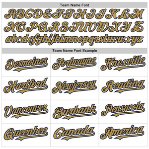 Custom White Pinstripe Old Gold-Navy Authentic Fade Fashion Baseball Jersey