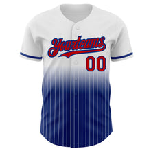 Charger l&#39;image dans la galerie, Custom White Pinstripe Red-Royal Authentic Fade Fashion Baseball Jersey
