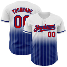 Charger l&#39;image dans la galerie, Custom White Pinstripe Red-Royal Authentic Fade Fashion Baseball Jersey
