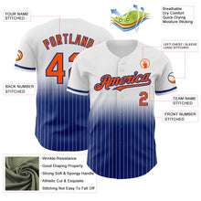 Charger l&#39;image dans la galerie, Custom White Pinstripe Orange-Royal Authentic Fade Fashion Baseball Jersey
