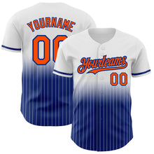 Charger l&#39;image dans la galerie, Custom White Pinstripe Orange-Royal Authentic Fade Fashion Baseball Jersey
