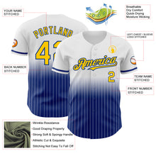 Charger l&#39;image dans la galerie, Custom White Pinstripe Yellow-Royal Authentic Fade Fashion Baseball Jersey
