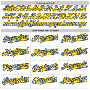 Custom White Pinstripe Yellow-Royal Authentic Fade Fashion Baseball Jersey