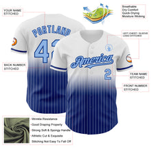 Charger l&#39;image dans la galerie, Custom White Pinstripe Light Blue-Royal Authentic Fade Fashion Baseball Jersey
