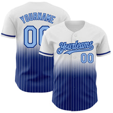 Charger l&#39;image dans la galerie, Custom White Pinstripe Light Blue-Royal Authentic Fade Fashion Baseball Jersey
