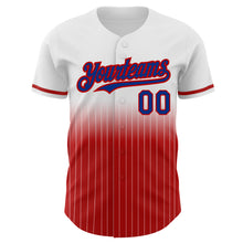 Charger l&#39;image dans la galerie, Custom White Pinstripe Royal-Red Authentic Fade Fashion Baseball Jersey
