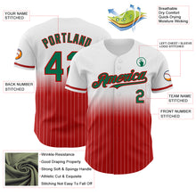 Charger l&#39;image dans la galerie, Custom White Pinstripe Kelly Green-Red Authentic Fade Fashion Baseball Jersey
