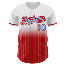 Charger l&#39;image dans la galerie, Custom White Pinstripe Light Blue-Red Authentic Fade Fashion Baseball Jersey
