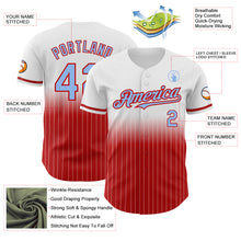 Charger l&#39;image dans la galerie, Custom White Pinstripe Light Blue-Red Authentic Fade Fashion Baseball Jersey
