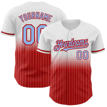 Charger l&#39;image dans la galerie, Custom White Pinstripe Light Blue-Red Authentic Fade Fashion Baseball Jersey
