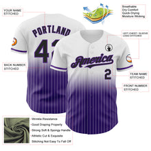 Charger l&#39;image dans la galerie, Custom White Pinstripe Black-Purple Authentic Fade Fashion Baseball Jersey
