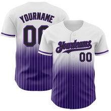 Charger l&#39;image dans la galerie, Custom White Pinstripe Black-Purple Authentic Fade Fashion Baseball Jersey
