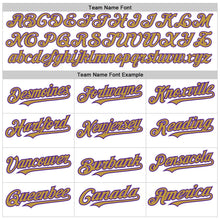 Charger l&#39;image dans la galerie, Custom White Pinstripe Old Gold-Purple Authentic Fade Fashion Baseball Jersey
