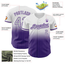 Charger l&#39;image dans la galerie, Custom White Pinstripe Gray-Purple Authentic Fade Fashion Baseball Jersey
