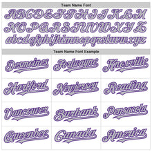 Charger l&#39;image dans la galerie, Custom White Pinstripe Gray-Purple Authentic Fade Fashion Baseball Jersey
