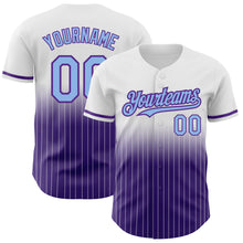 Charger l&#39;image dans la galerie, Custom White Pinstripe Light Blue-Purple Authentic Fade Fashion Baseball Jersey
