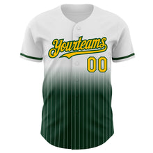 Charger l&#39;image dans la galerie, Custom White Pinstripe Gold-Green Authentic Fade Fashion Baseball Jersey
