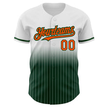 Charger l&#39;image dans la galerie, Custom White Pinstripe Orange-Green Authentic Fade Fashion Baseball Jersey
