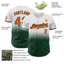 Charger l&#39;image dans la galerie, Custom White Pinstripe Orange-Green Authentic Fade Fashion Baseball Jersey
