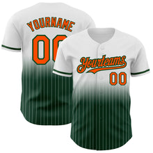 Charger l&#39;image dans la galerie, Custom White Pinstripe Orange-Green Authentic Fade Fashion Baseball Jersey
