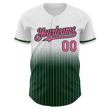 Charger l&#39;image dans la galerie, Custom White Pinstripe Pink-Green Authentic Fade Fashion Baseball Jersey
