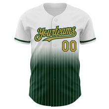 Charger l&#39;image dans la galerie, Custom White Pinstripe Old Gold-Green Authentic Fade Fashion Baseball Jersey
