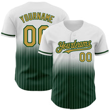 Charger l&#39;image dans la galerie, Custom White Pinstripe Old Gold-Green Authentic Fade Fashion Baseball Jersey
