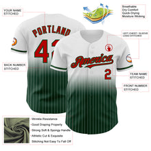 Charger l&#39;image dans la galerie, Custom White Pinstripe Red-Green Authentic Fade Fashion Baseball Jersey
