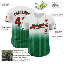 Load image into Gallery viewer, Custom White Pinstripe Red-Kelly Green Authentic Fade Fashion Baseball Jersey
