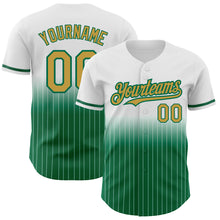 Charger l&#39;image dans la galerie, Custom White Pinstripe Old Gold-Kelly Green Authentic Fade Fashion Baseball Jersey
