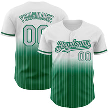 Charger l&#39;image dans la galerie, Custom White Pinstripe Gray-Kelly Green Authentic Fade Fashion Baseball Jersey
