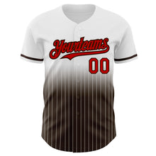 Загрузить изображение в средство просмотра галереи, Custom White Pinstripe Red-Brown Authentic Fade Fashion Baseball Jersey
