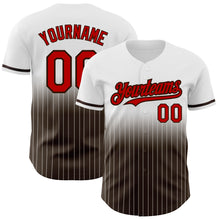 Загрузить изображение в средство просмотра галереи, Custom White Pinstripe Red-Brown Authentic Fade Fashion Baseball Jersey
