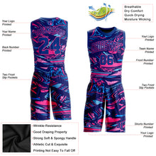 Laden Sie das Bild in den Galerie-Viewer, Custom Figure Royal-Pink Round Neck Sublimation Basketball Suit Jersey
