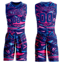 Laden Sie das Bild in den Galerie-Viewer, Custom Figure Royal-Pink Round Neck Sublimation Basketball Suit Jersey
