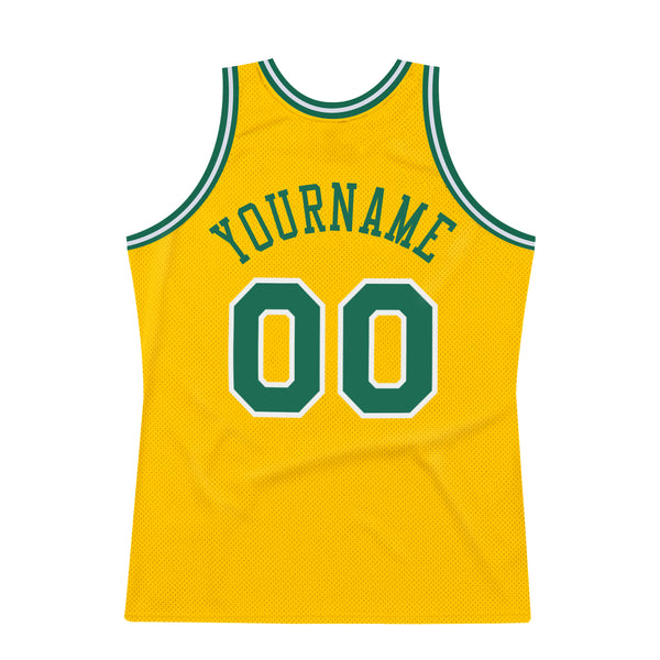 Sale Build Basketball Authentic Kelly Green Throwback Jersey Gold –  CustomJerseysPro