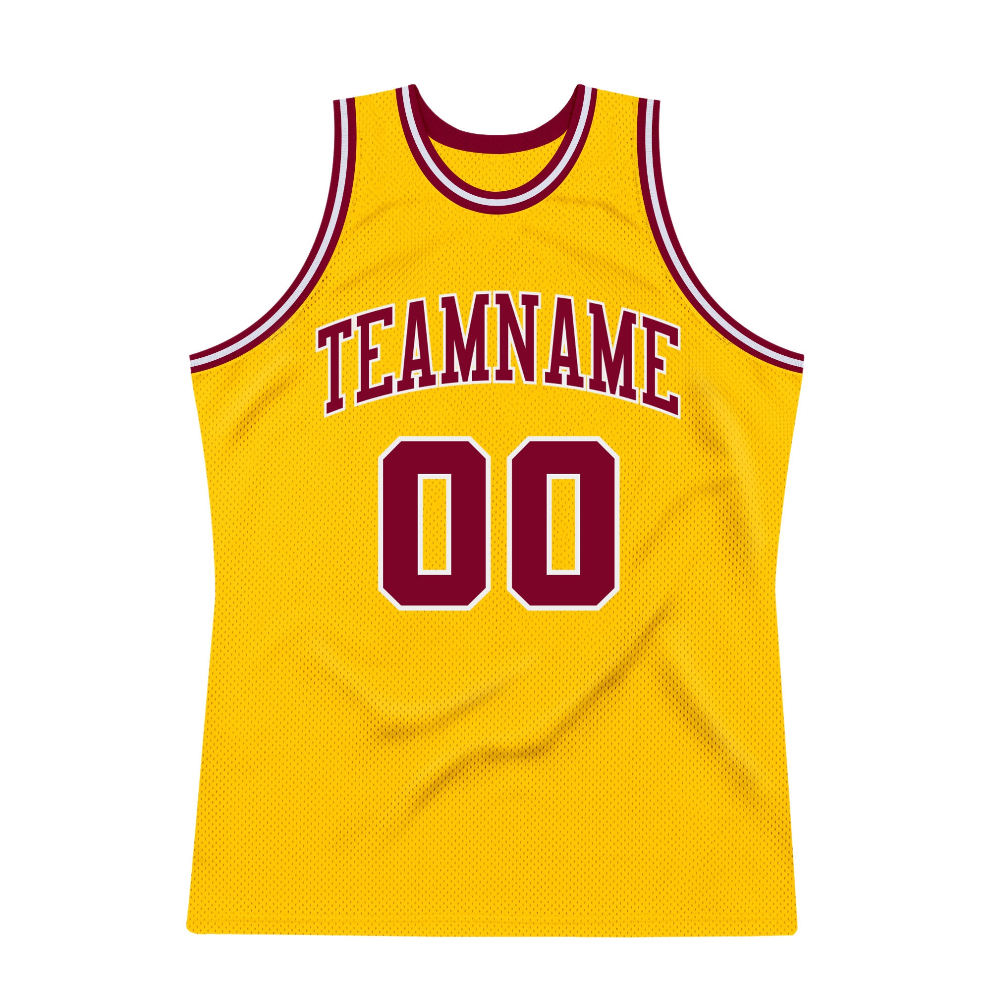 Cheap Custom Royal Gold-Maroon Authentic Throwback Basketball