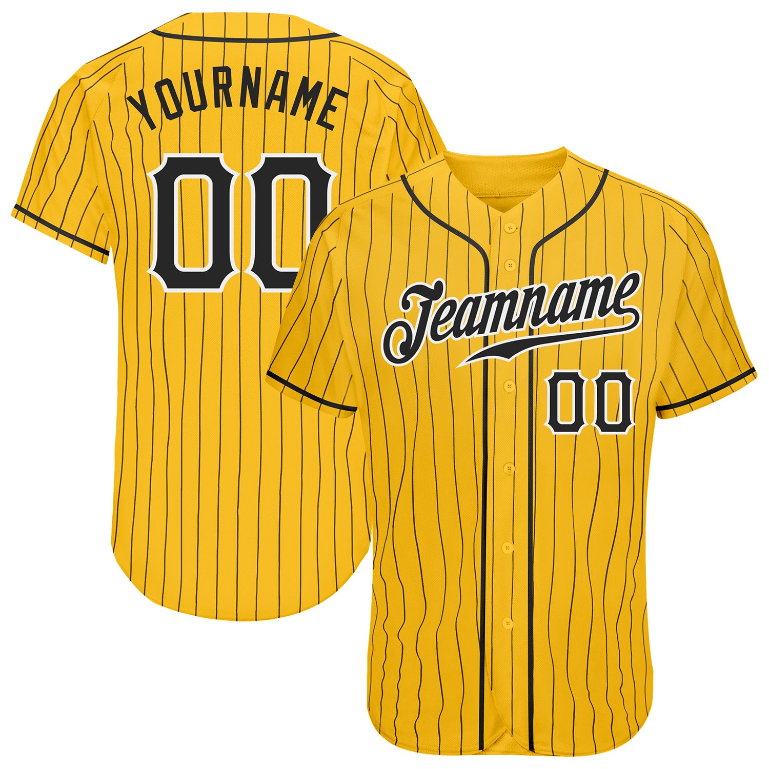 Custom Black Gold Strip Gold-White Authentic Baseball Jersey Discount