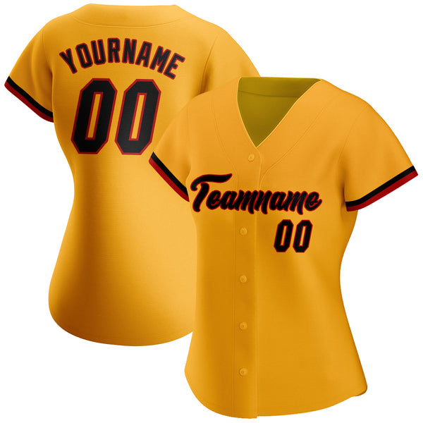 Cheap Custom Gold Black-Orange Authentic Baseball Jersey Free Shipping –  CustomJerseysPro